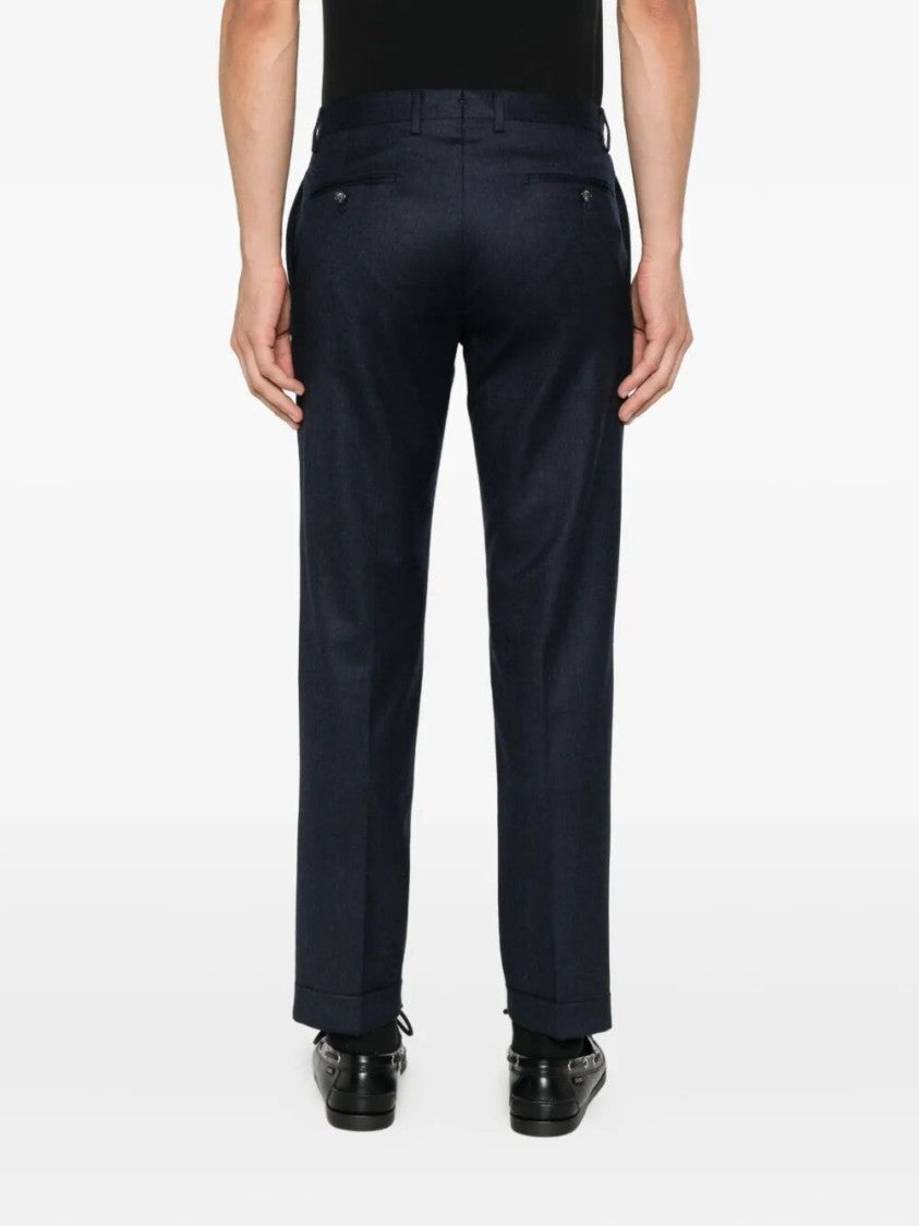 Barba Napoli Tailored Black Wool Chinos