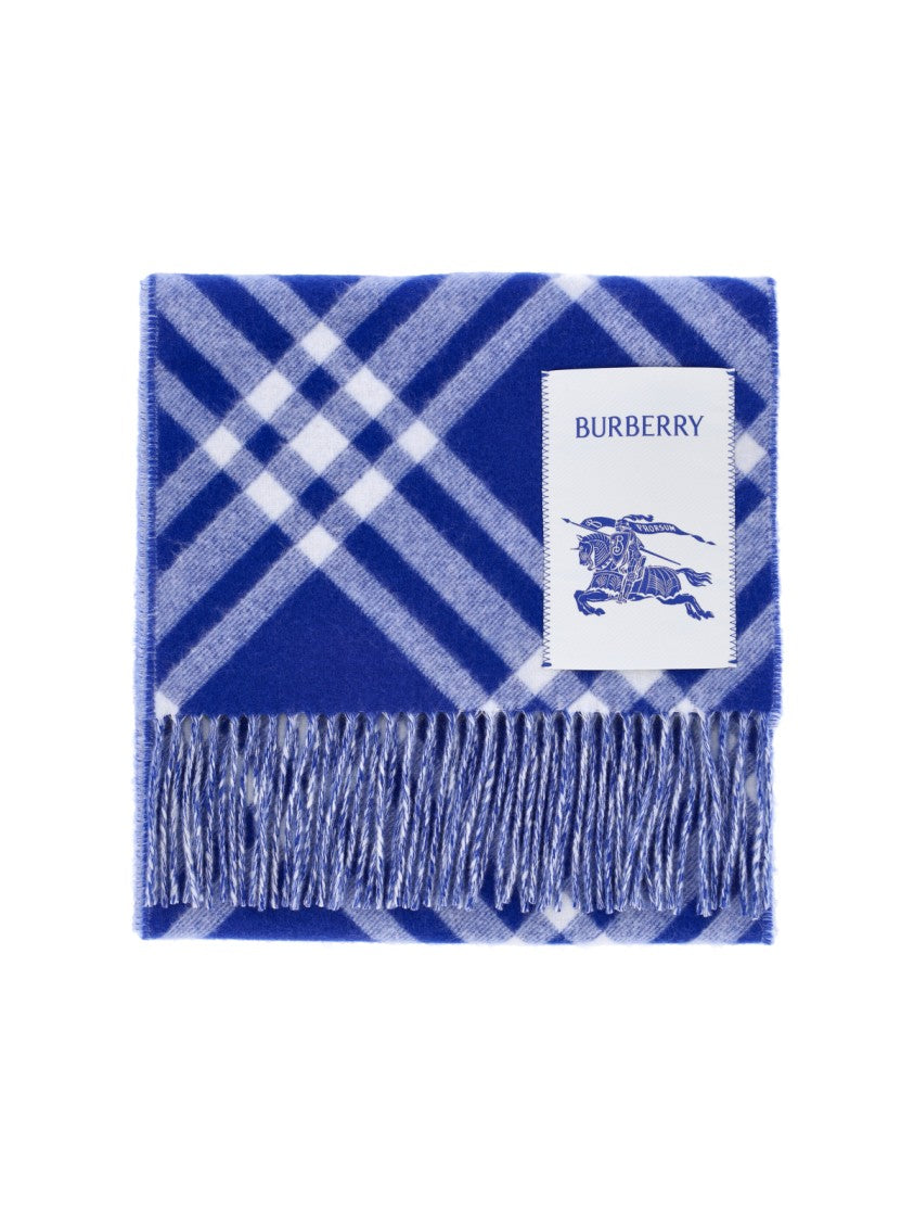Burberry Plaid Fringed Edges Scarf