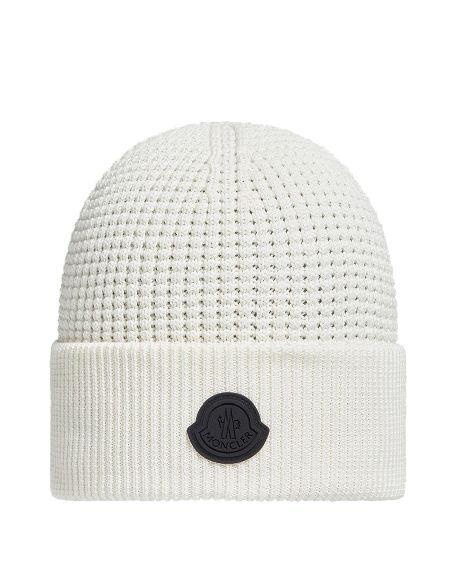 Moncler Textured Knit Hat With Folded Brim