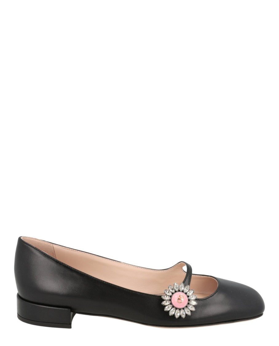 Valentino Preshoes Crystal Daisy Mary Jane Ballet Flats