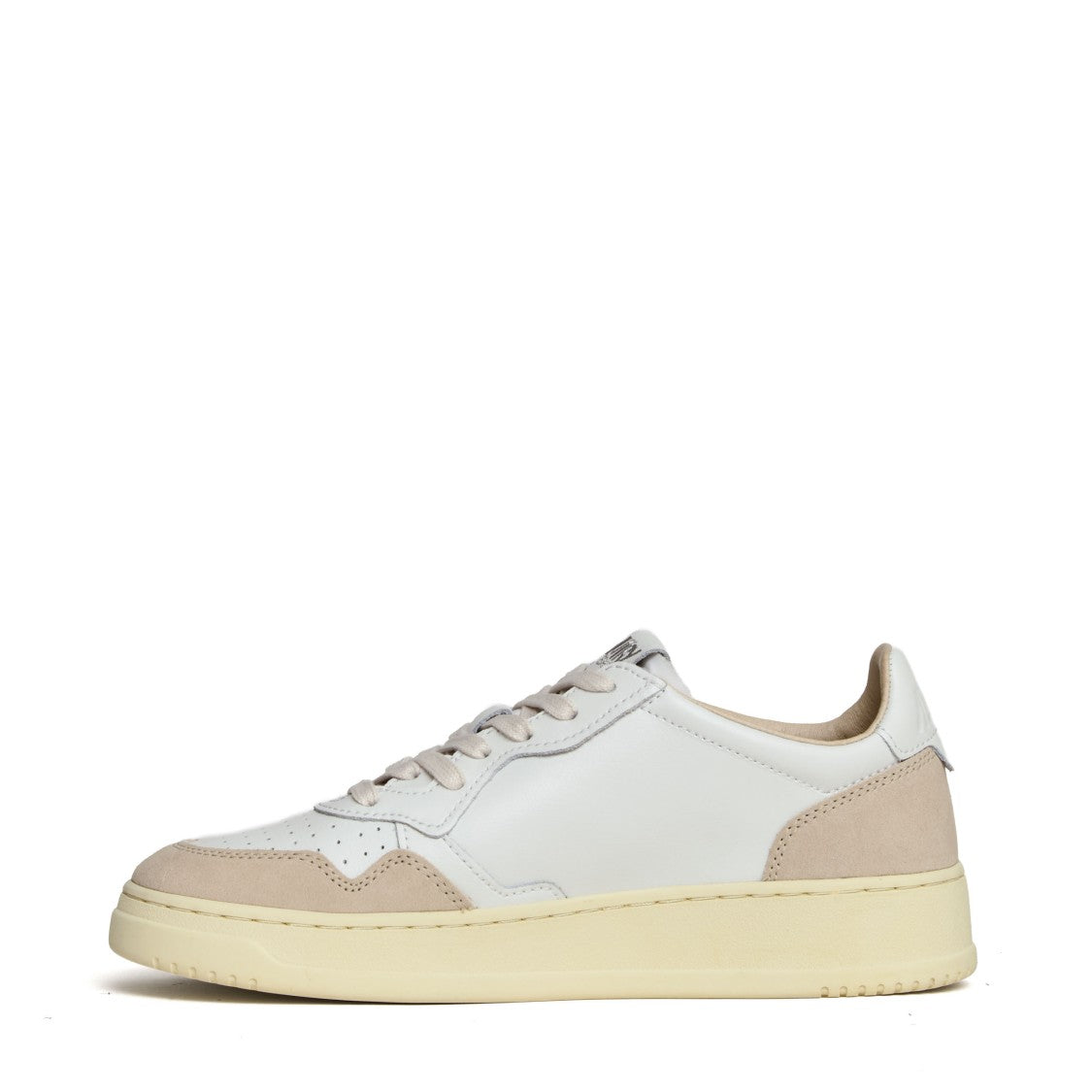 Autry White Beige Medalist Low Suede Sneakers