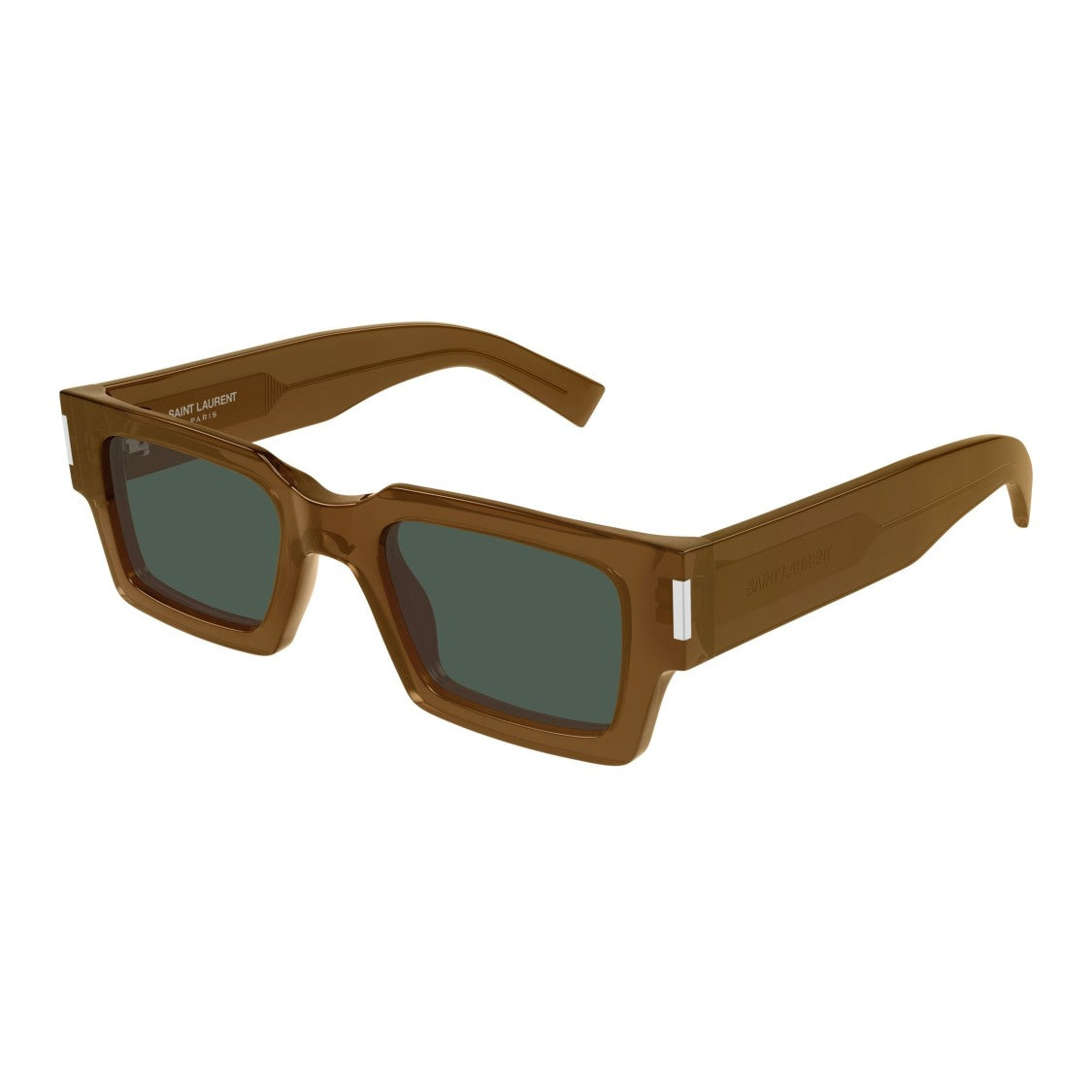 Saint Laurent Rectangular Acetate Sunglasses With Metallic Accents
