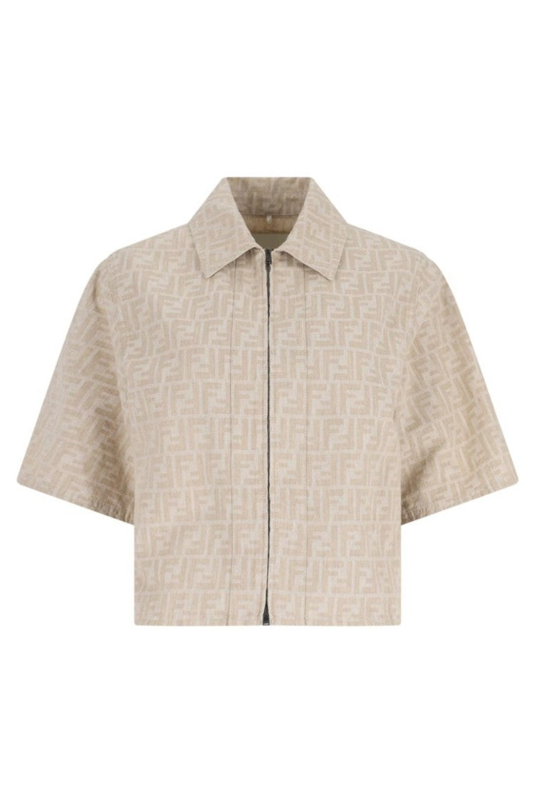 Fendi Classic Blue Jacket With Front Zipper Closure