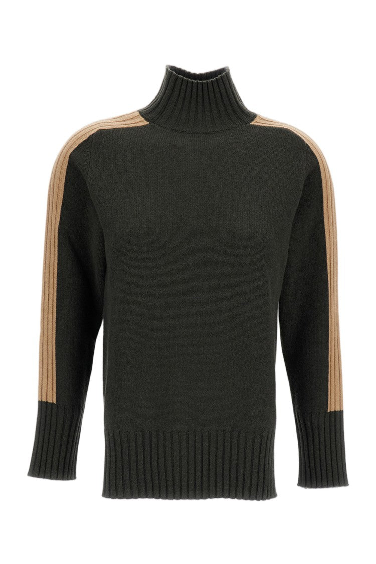 Lorena Antoniazzi Ribbed Turtleneck Sweater With Contrasting Stripes