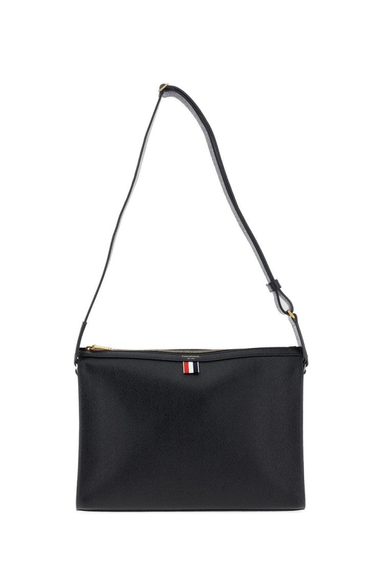Thom Browne Black Grain Leather Shoulder Bag