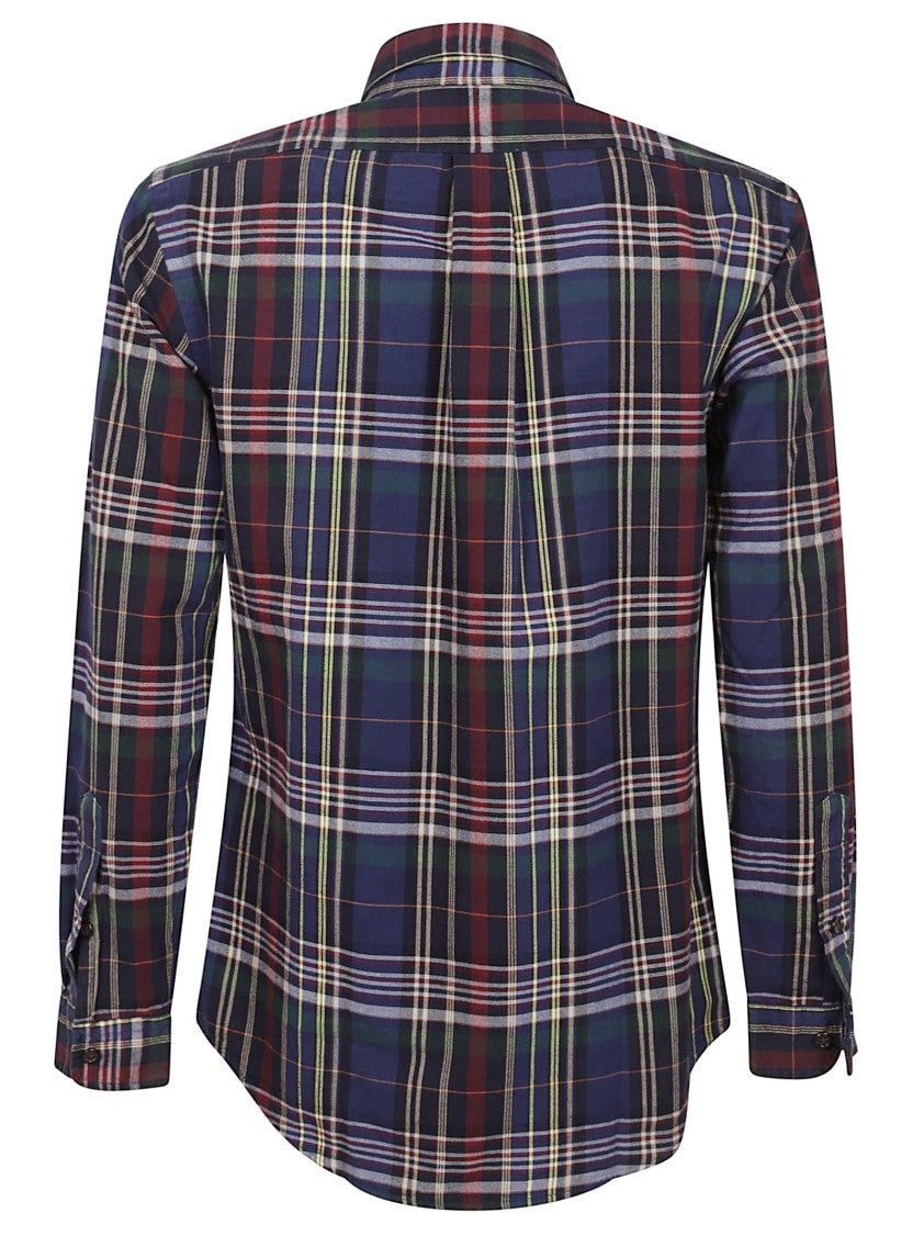 Polo Ralph Lauren Navy And Wine Tartan Cotton Button-Down Shirt