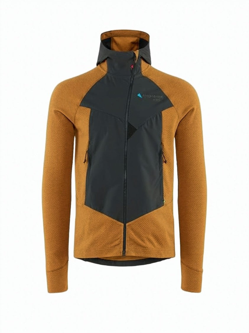 Klattermusen Textured Brown Jacket With Contrasting Black Panels