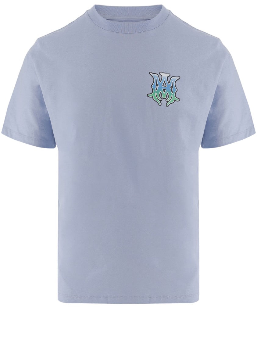 Amiri Light Blue Logo Prints Cotton T-Shirt