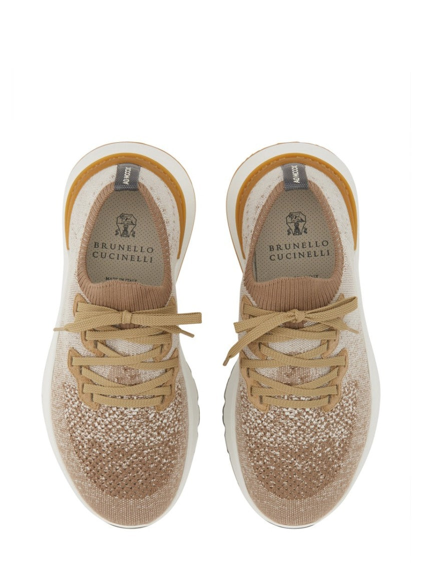 Brunello Cucinelli Runnes In Cotton Chiné Knit