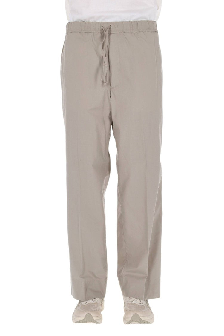 Officine Generale Straight-Leg Cotton Popeline Pants With Elastic Waistband
