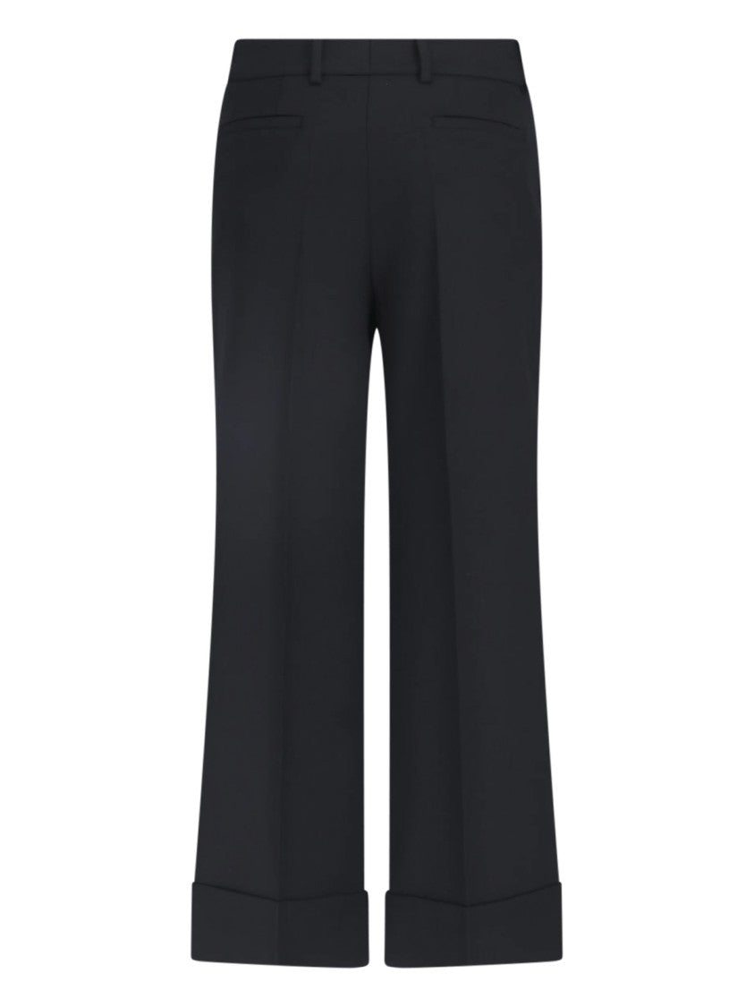 Incotex Black Stretch Wool Flared Tailored Pants