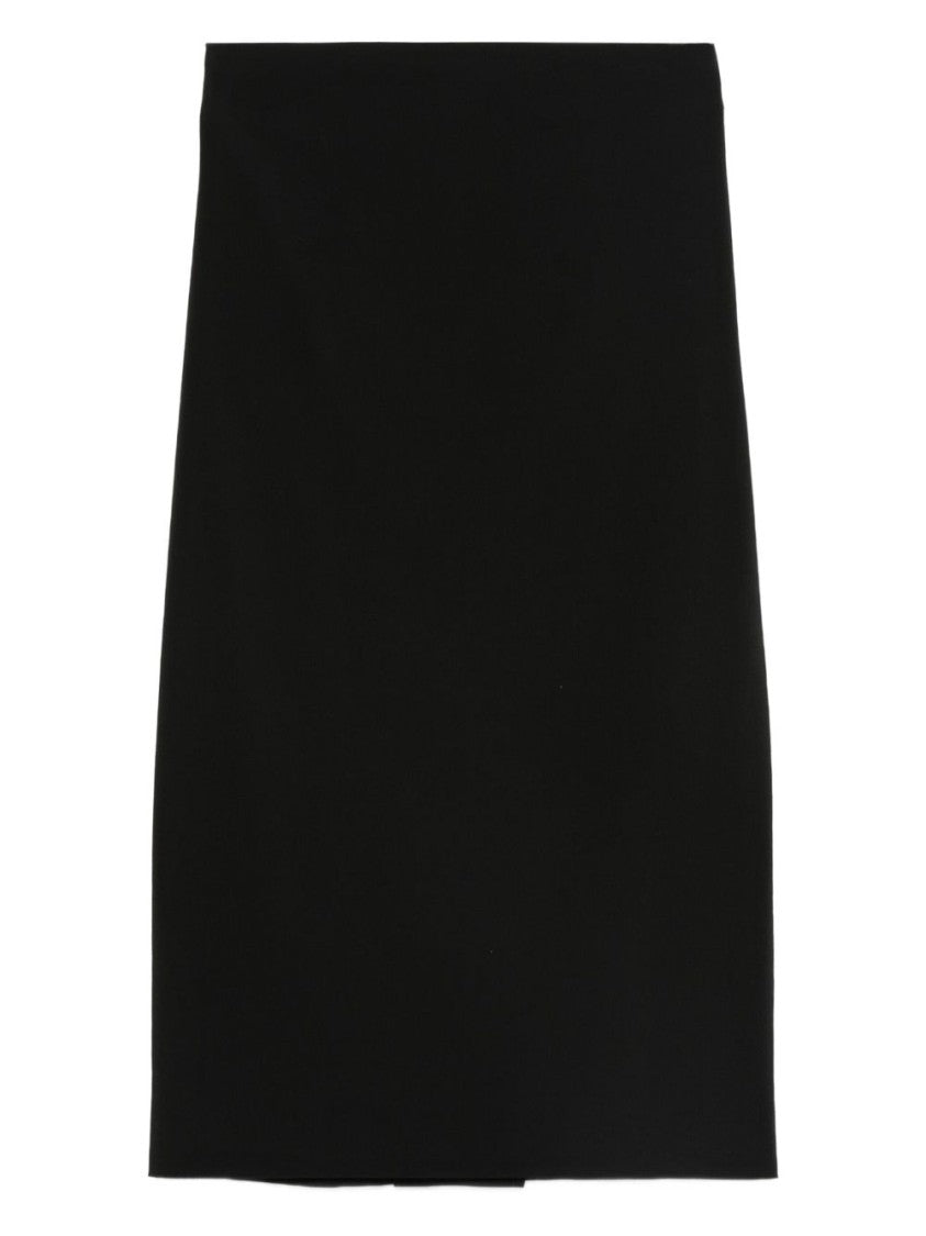 Alberta Ferretti High-Waisted Black Midi Pencil Skirt