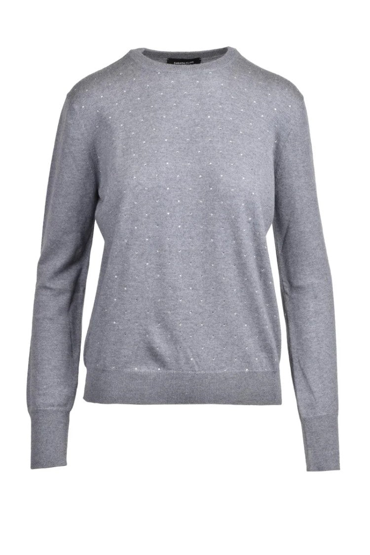 Fabiana Filippi Virgin Wool Crewneck Sweater - Grey