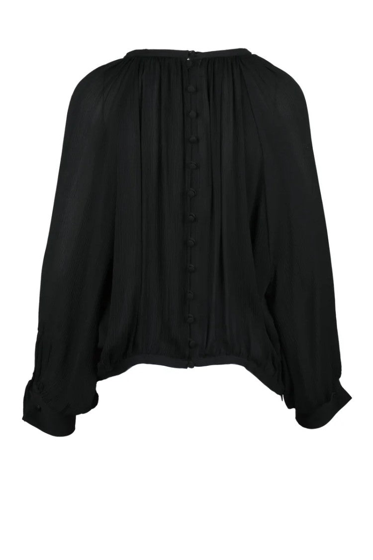 Max Mara Silk Crepe Blouse - Black