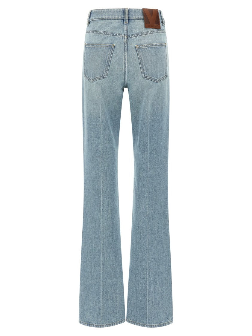 Valentino Garavani Stone-Washed Denim Jeans With High Waist