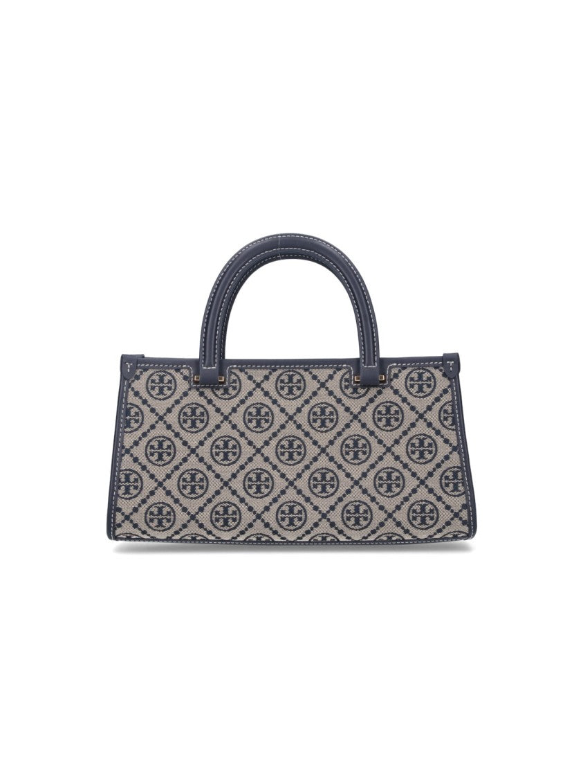 Tory Burch Tote Bag With Jacquard Logo And Leather Details