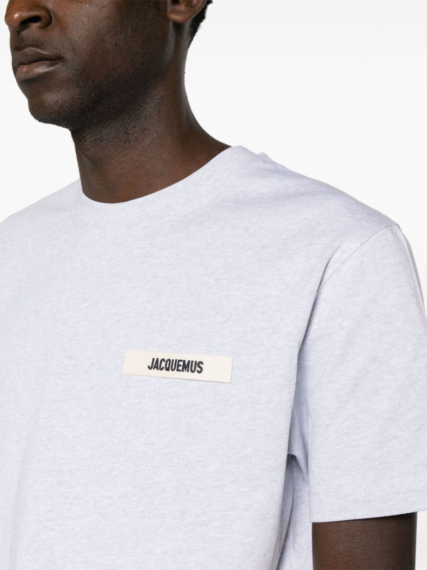 Jacquemus Minimalist Grey T-Shirt With Classic Crew Neckline