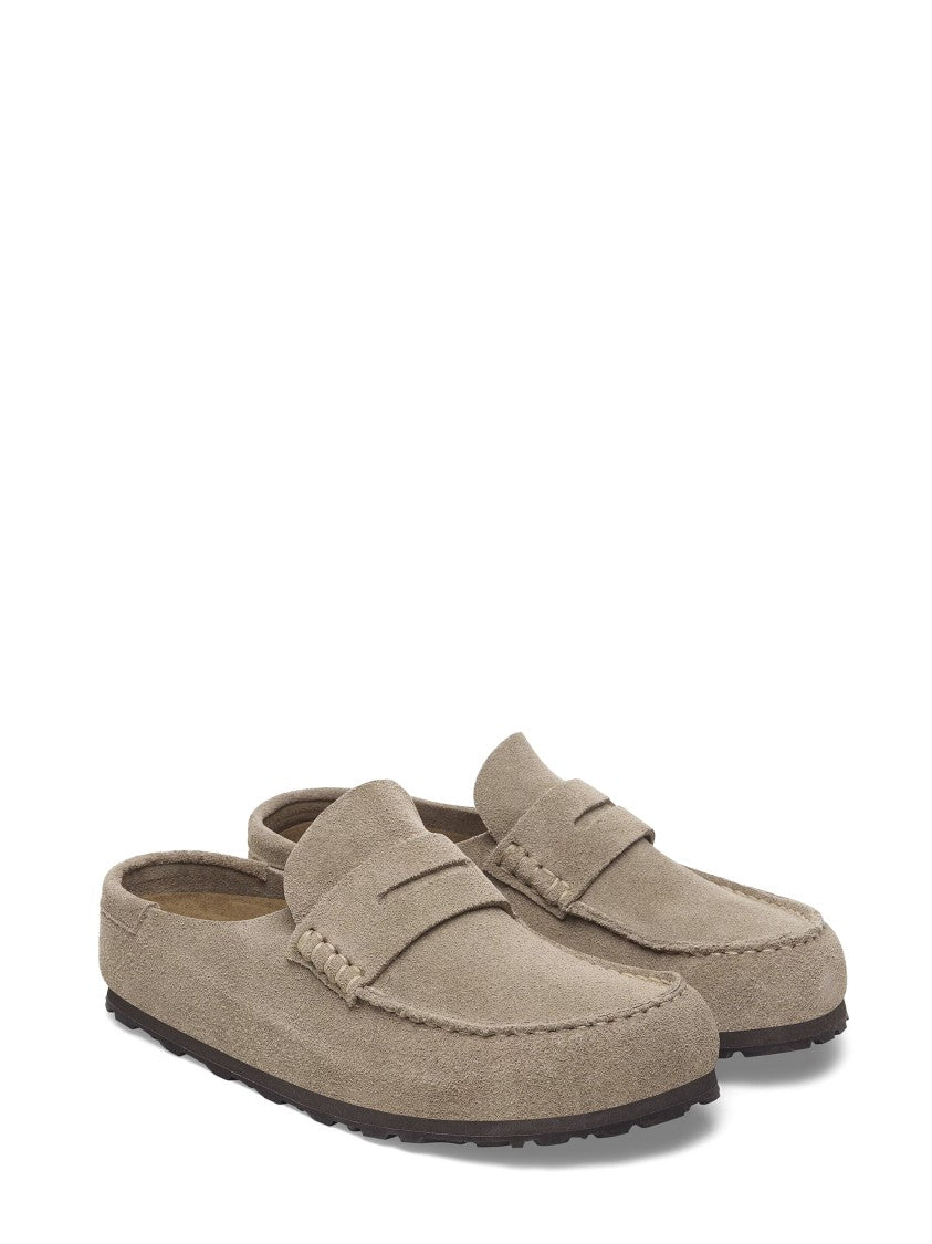 Birkenstock Taupe Naples Wrapped Slip-On Suede Mules