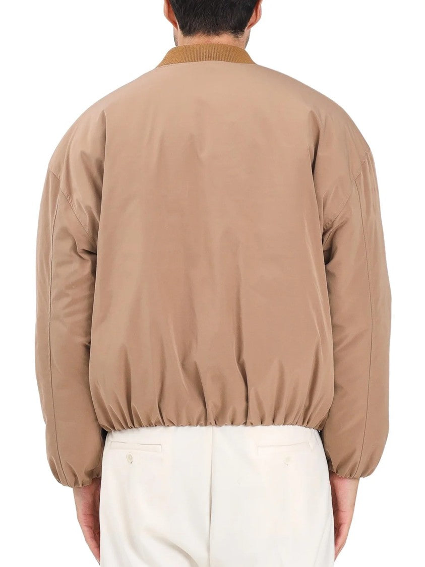 I M Brian Brown Padded Polyester Bomber Jacket
