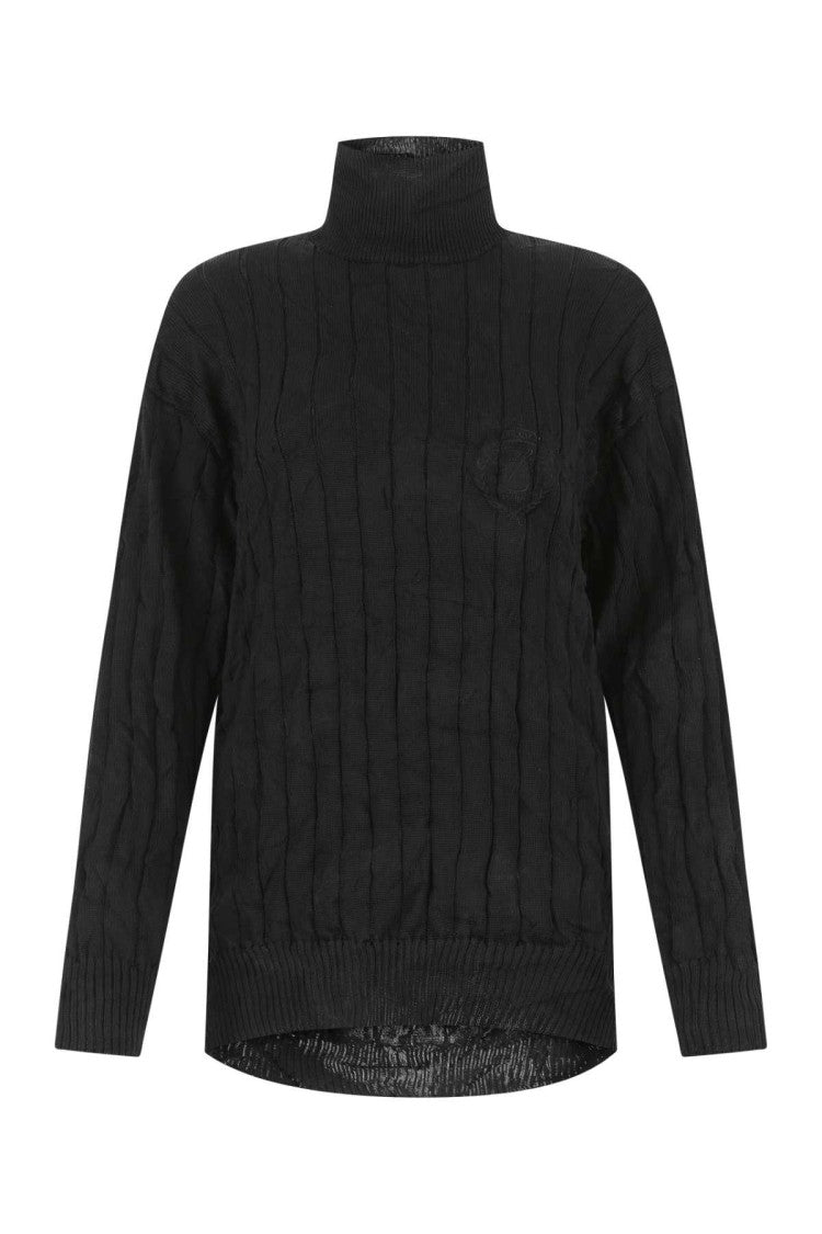 Balenciaga Black Silk Blend Oversize Sweater