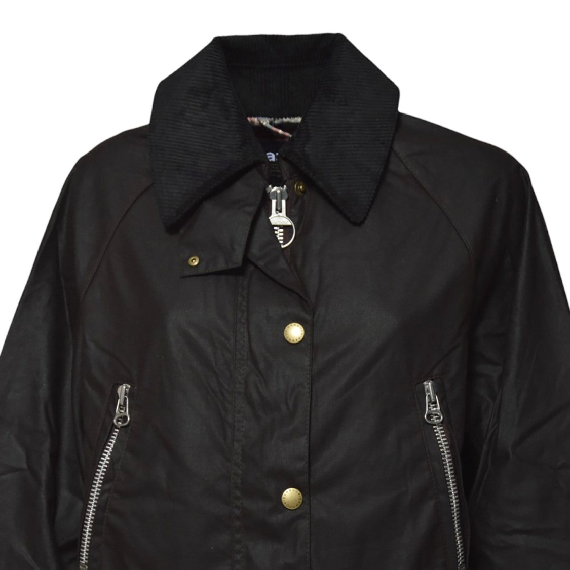 Barbour Lynne Waxed Cotton Jacket Dark Brown