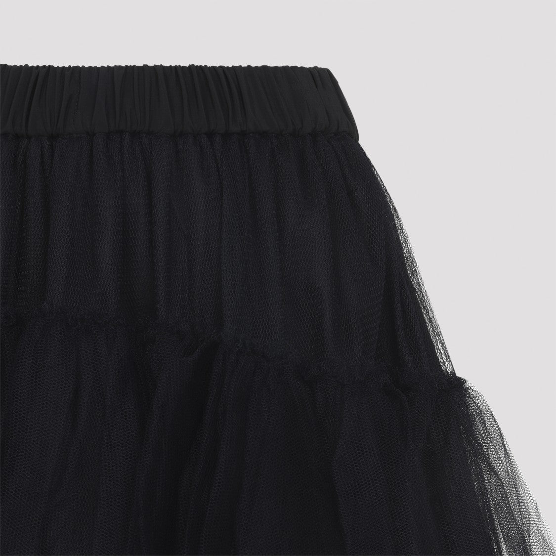 Simone Rocha Layered Black Skirt With Semi-Transparent Hem