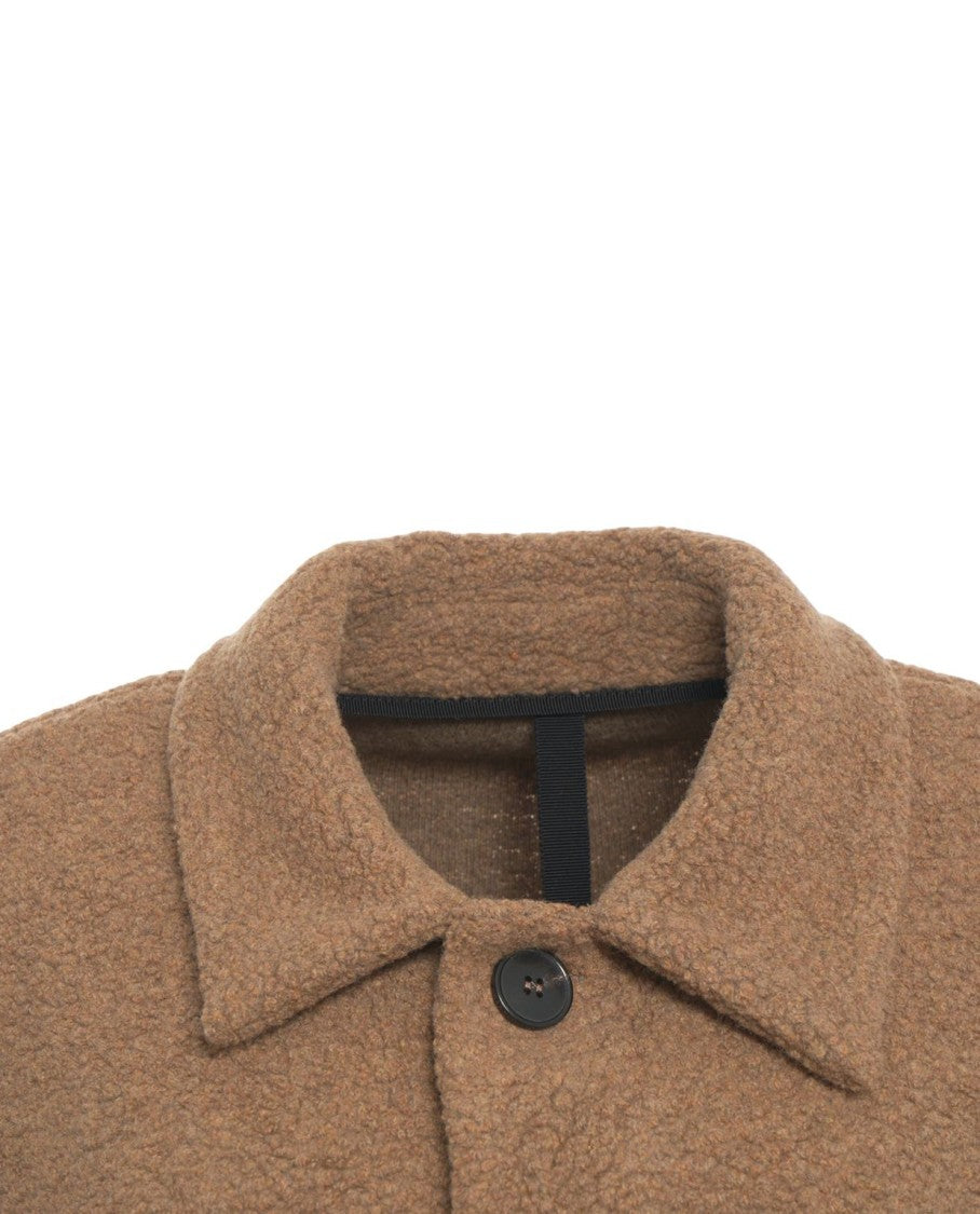 Harris Wharf London Mid-Length Relaxed Fit Wool-Blend Coat With Classic Collar