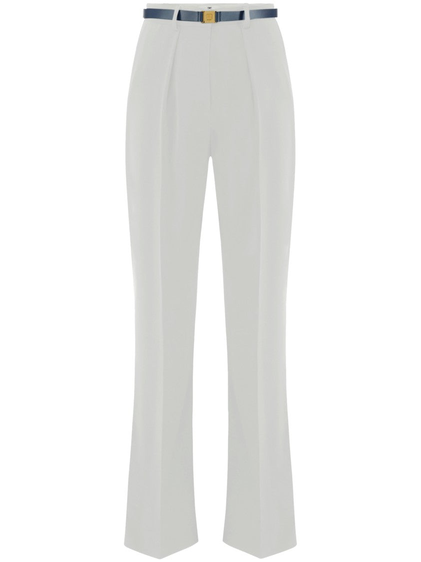 Elisabetta Franchi High-Waisted Wide-Leg Trousers With Tailored Fit And Buckle Detail