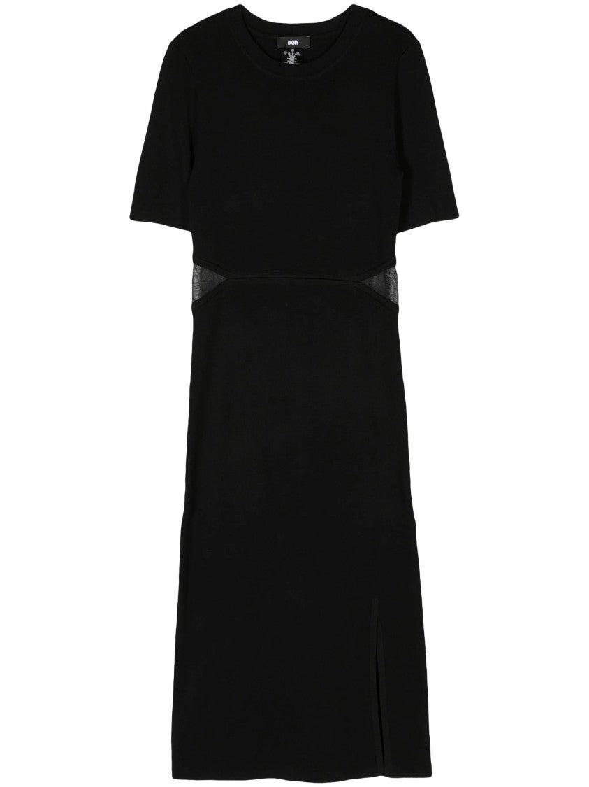 Dkny S/S Mesh Cut Out Dress