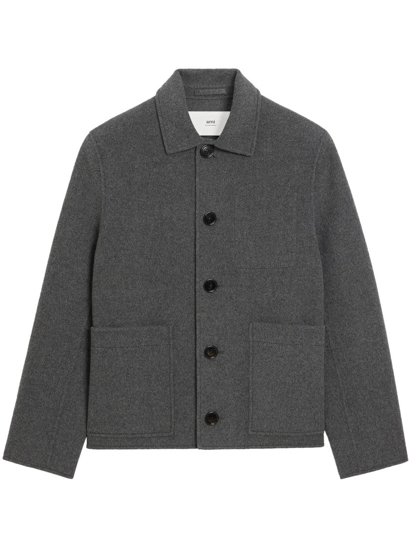 Ami Blouson-Style Jacket In Soft Virgin Wool