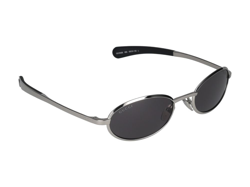 Gucci Silver Polished Silver Finish Oval Sunglasses