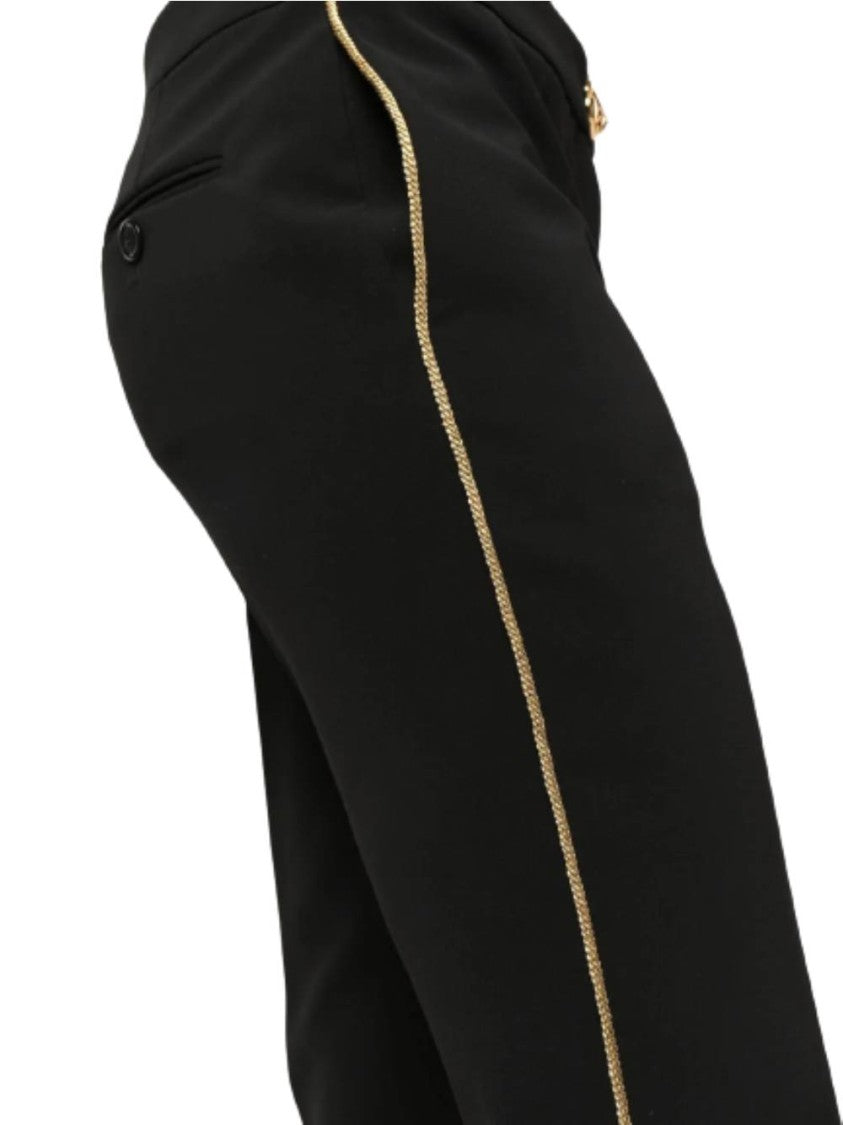 Moschino Straight-Leg Trousers With Gold Chain Detail
