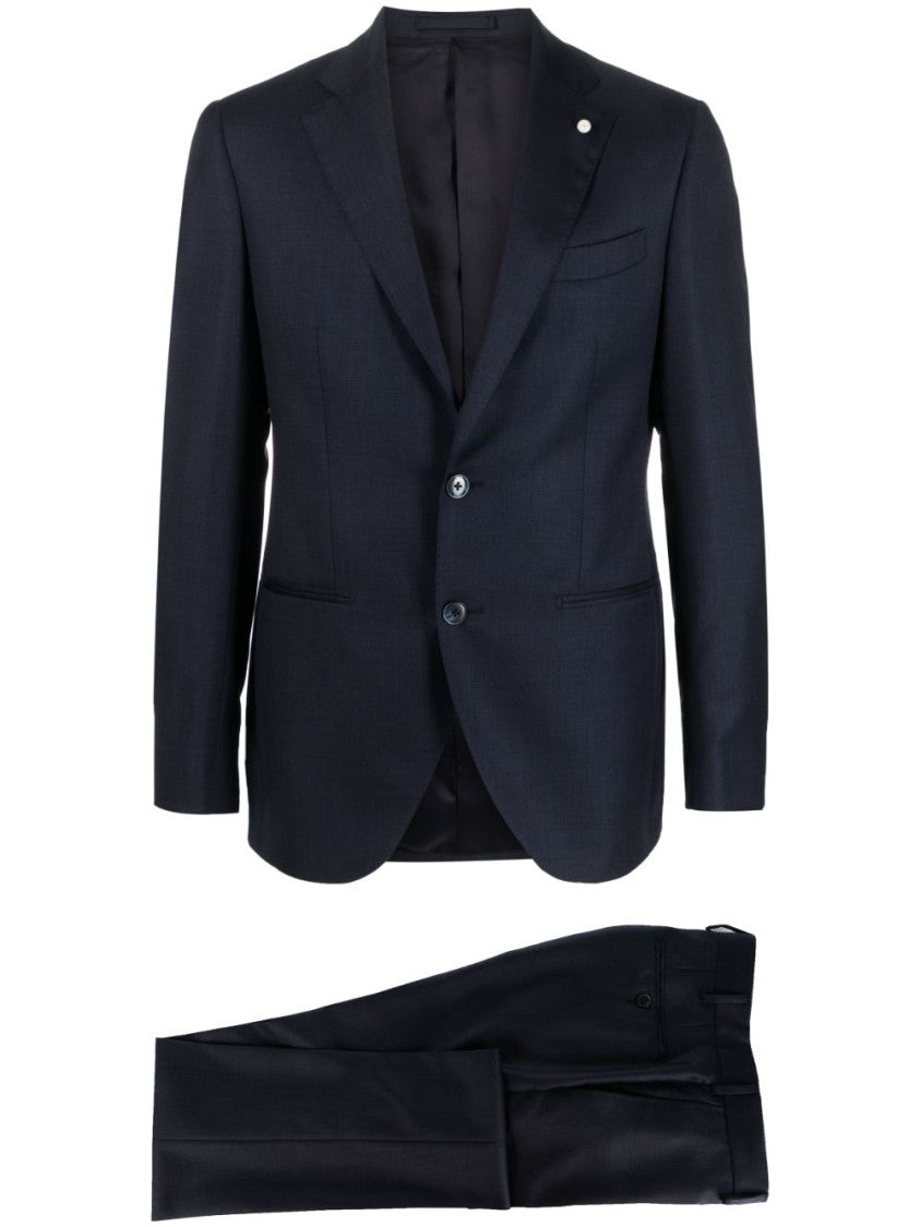 Luigi Bianchi Blue Virgin Wool Suit