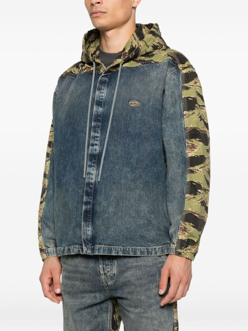 Diesel Camouflage Sleeve Denim Jacket
