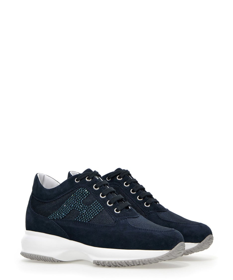 Hogan Dark Navy Suede Sneakers