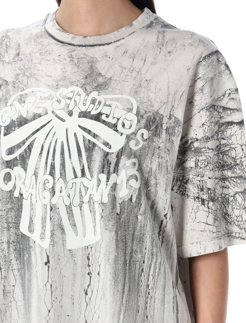 Acne Studios Fn-Ux-Tshi000078 Abstract Marbled Graphic Print T-Shirt