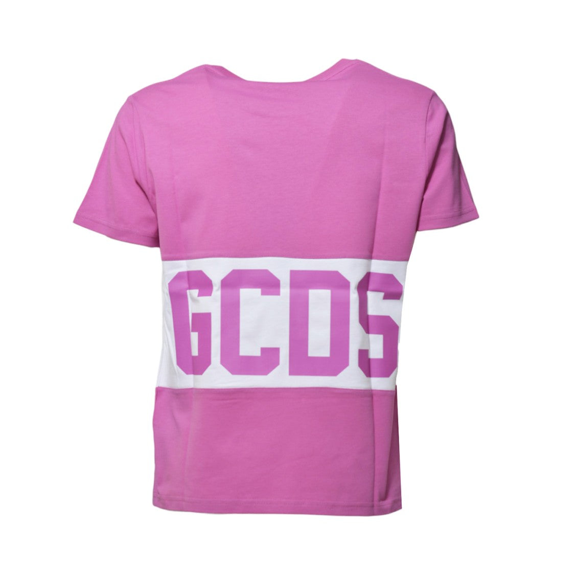 Gcds Pink Band Logo Cotton T-Shirt