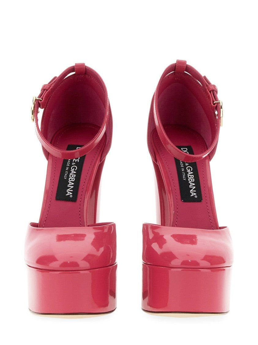 Dolce & Gabbana Glossy Leather Platform Pumps