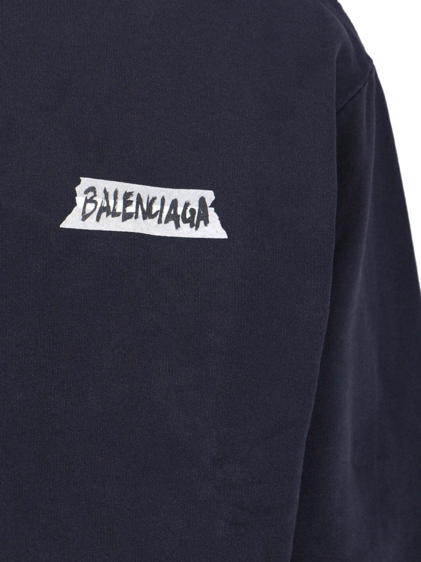 Balenciaga "Masking Tape" Zip Hoodie – Black