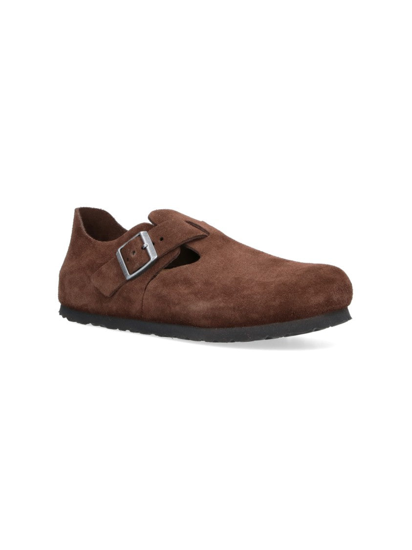 Birkenstock Brown Closed-Toe Adjustable Suede Sandals