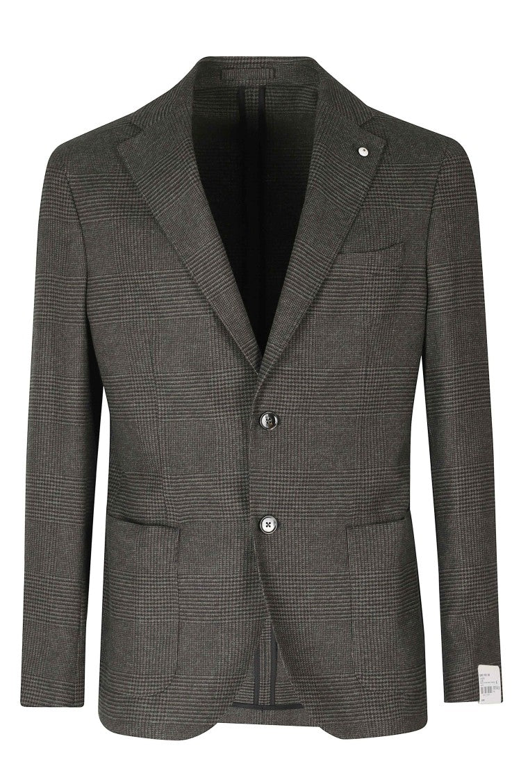 L.B.M. Single-Breasted Dark Green Jacket With Crumpled Lapels