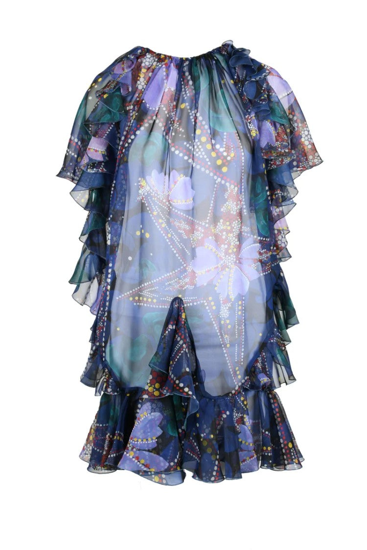 Dsquared2 Polyester Voile Dress With Slip - Purple