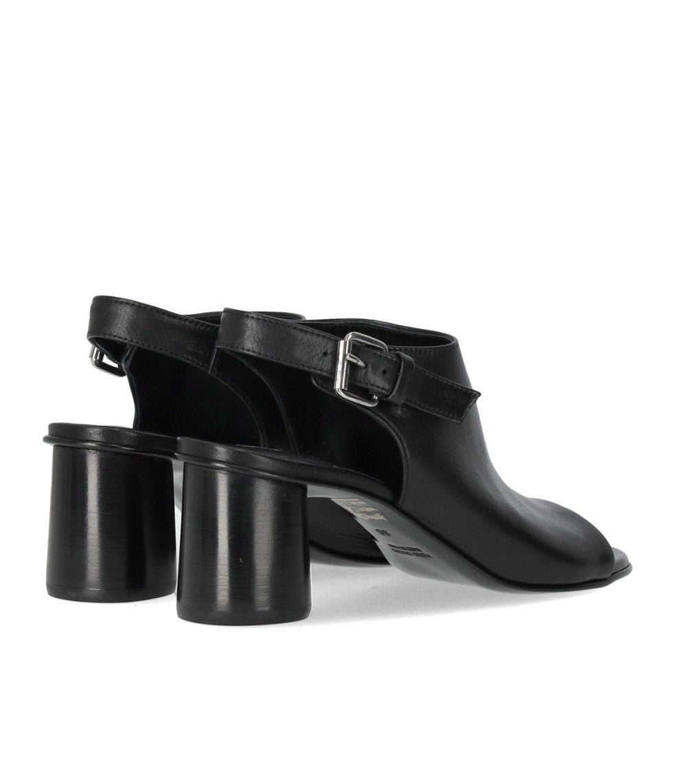 Elena Iachi Silk Black Heeled Sandal