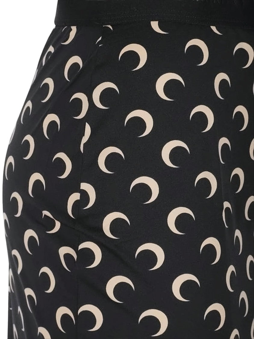 Marine Serre Fitted Midi Skirt With Crescent Moon Pattern