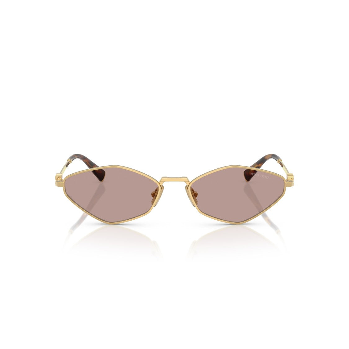 Miu Miu 0Mu 56Zs Angular Gold-Tone Metal Sunglasses