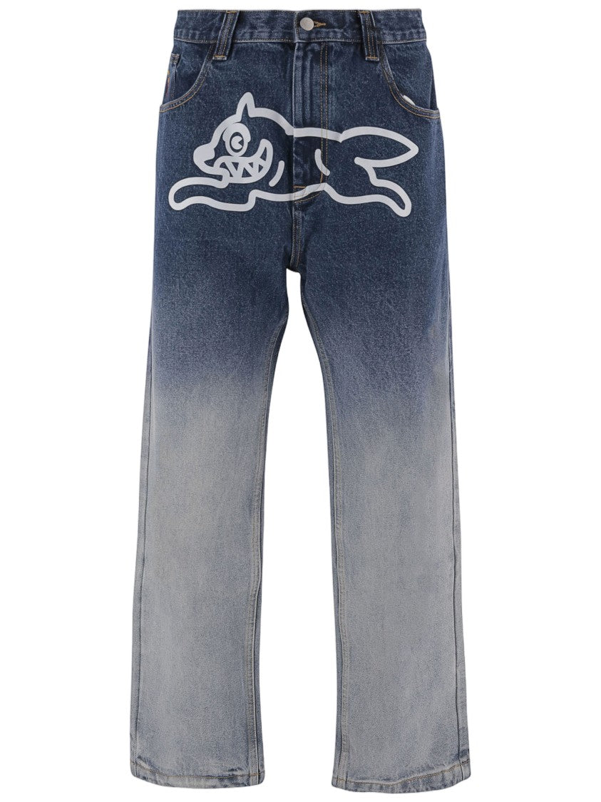 Icecream Cotton Denim Jeans Featuring Playful Ombré Print
