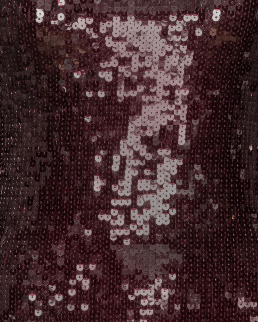 Rotate Burgundy Sequined Short Dress