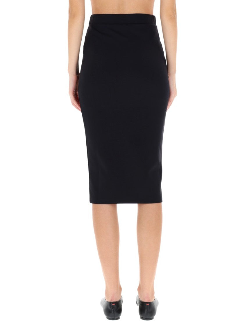 Off-White Fitted Midi Skirt With Logo Embellishment