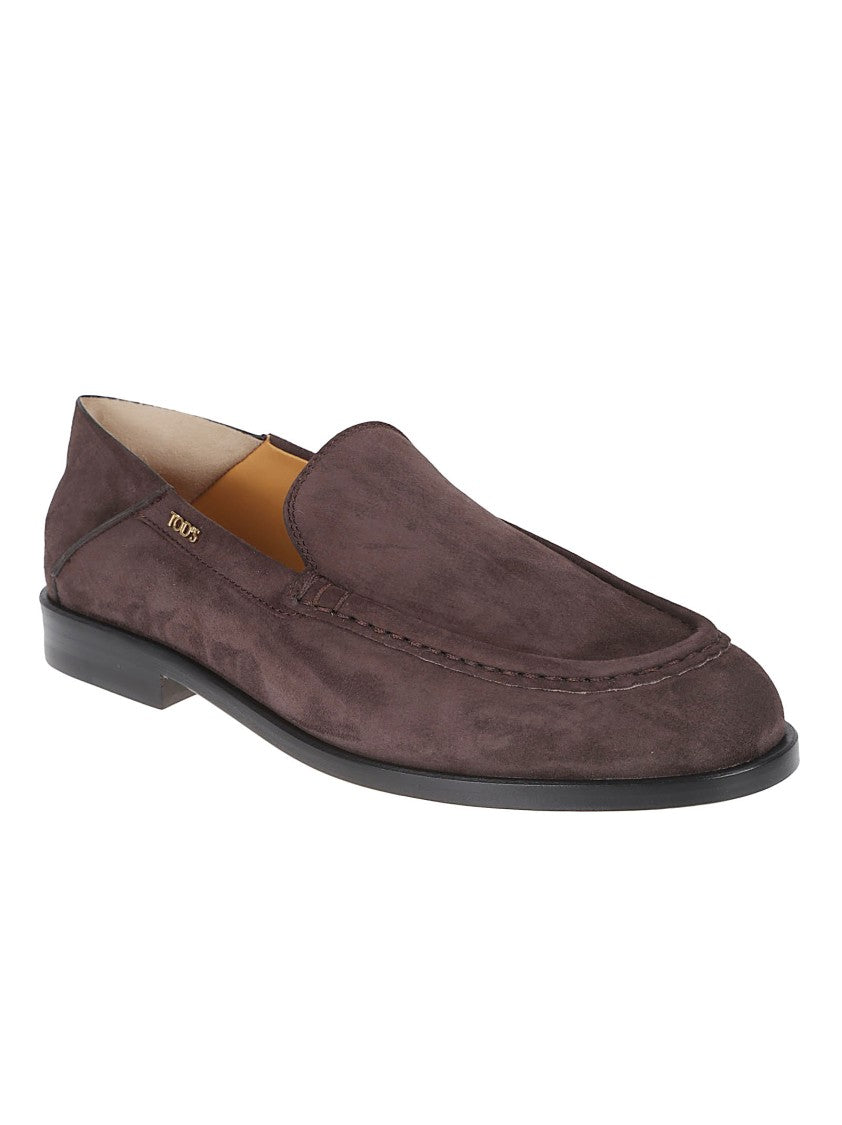 Tod's Flat Suede Shoes With Rounded Toe And Sleek Finish
