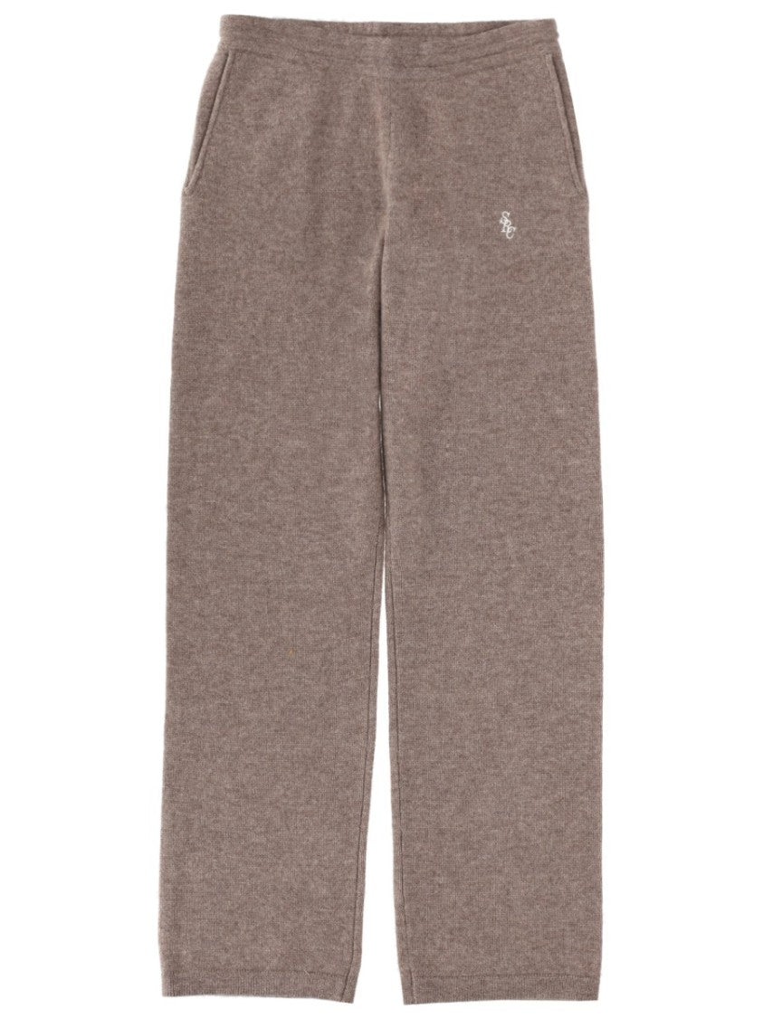 Sporty And Rich Taupe Cashmere-Blend Relaxed Pants